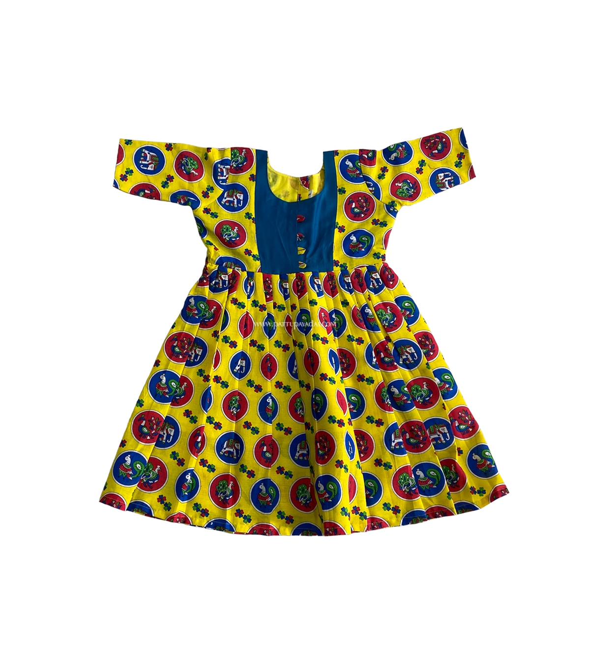 Kids Long Gown Yellow and Blue