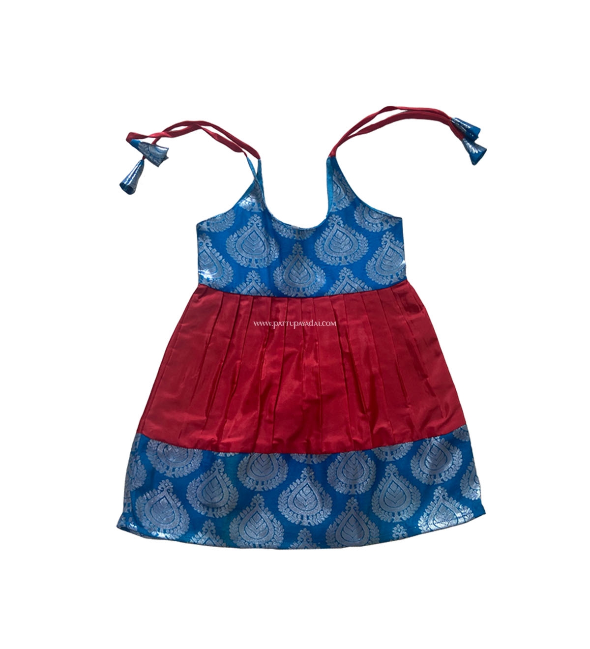 Silk Frock Red and Blue