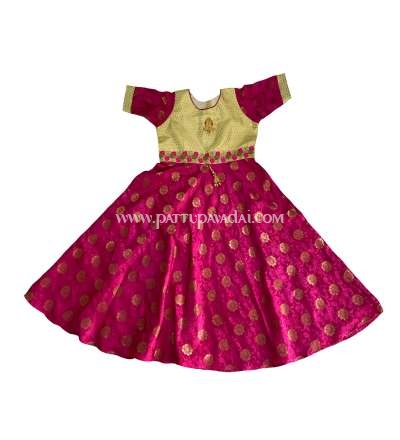 Kids Long Gown Pink and Cream