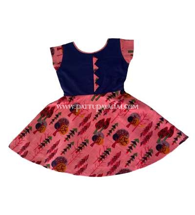 Kids Long Gown Pink and Navy Blue