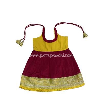 Buy Kids Silk Frock Red and Yellow only at pattupavadai.com