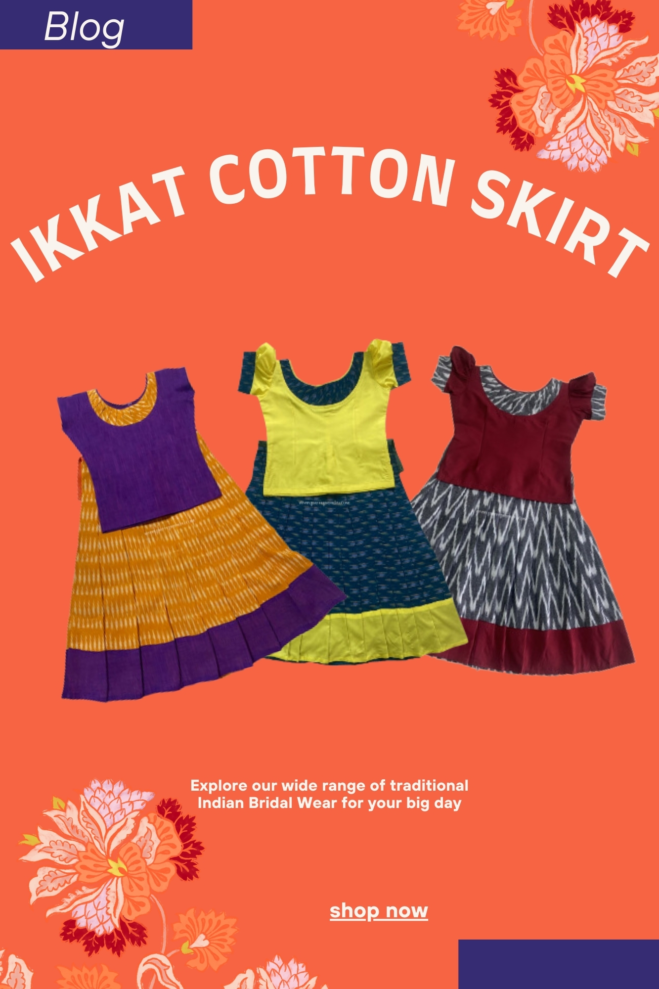 Ikkat Cotton Skirts: Stylish Staples for Little Fashionistas