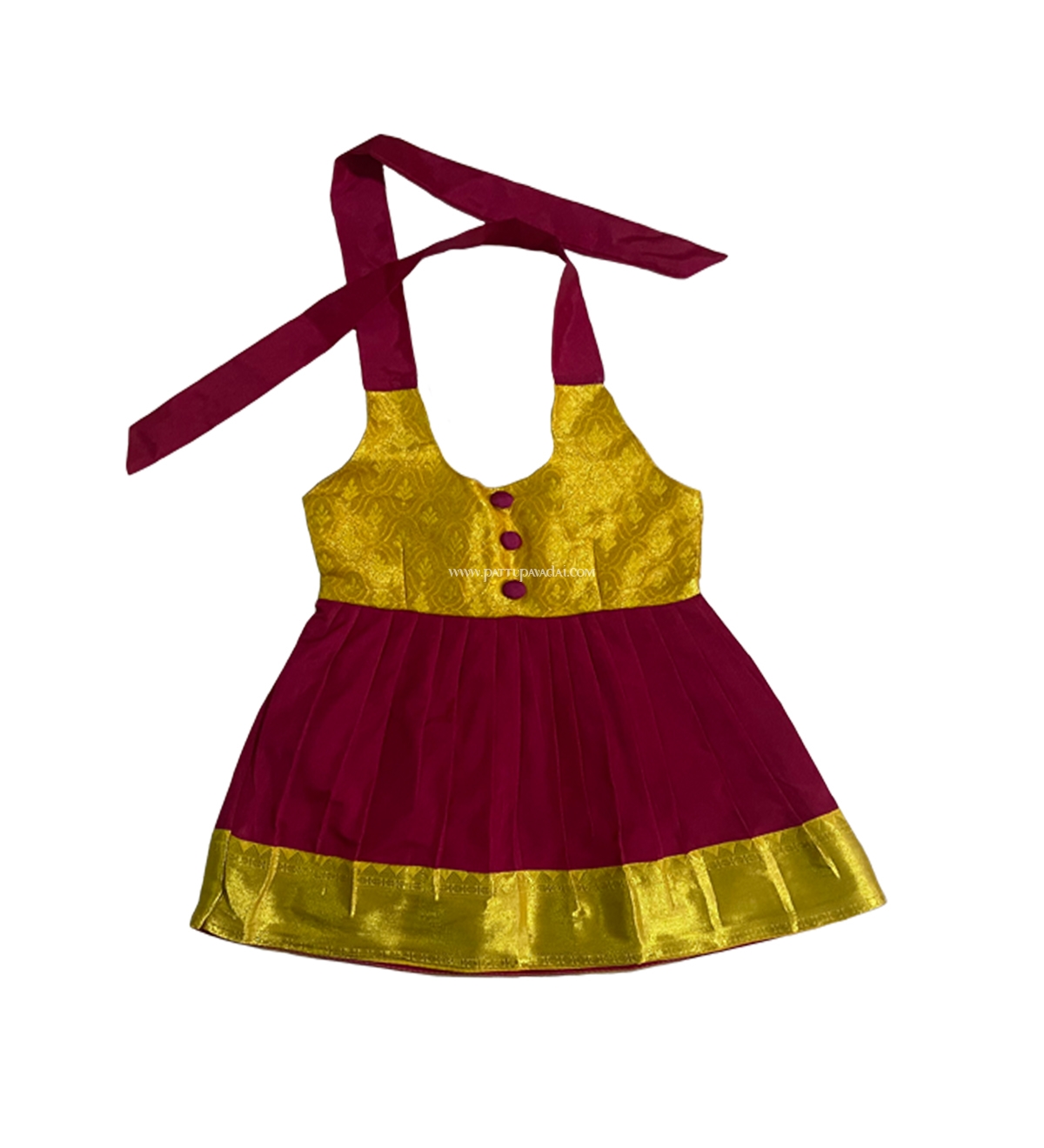 Designer Frock Pink and Yellow