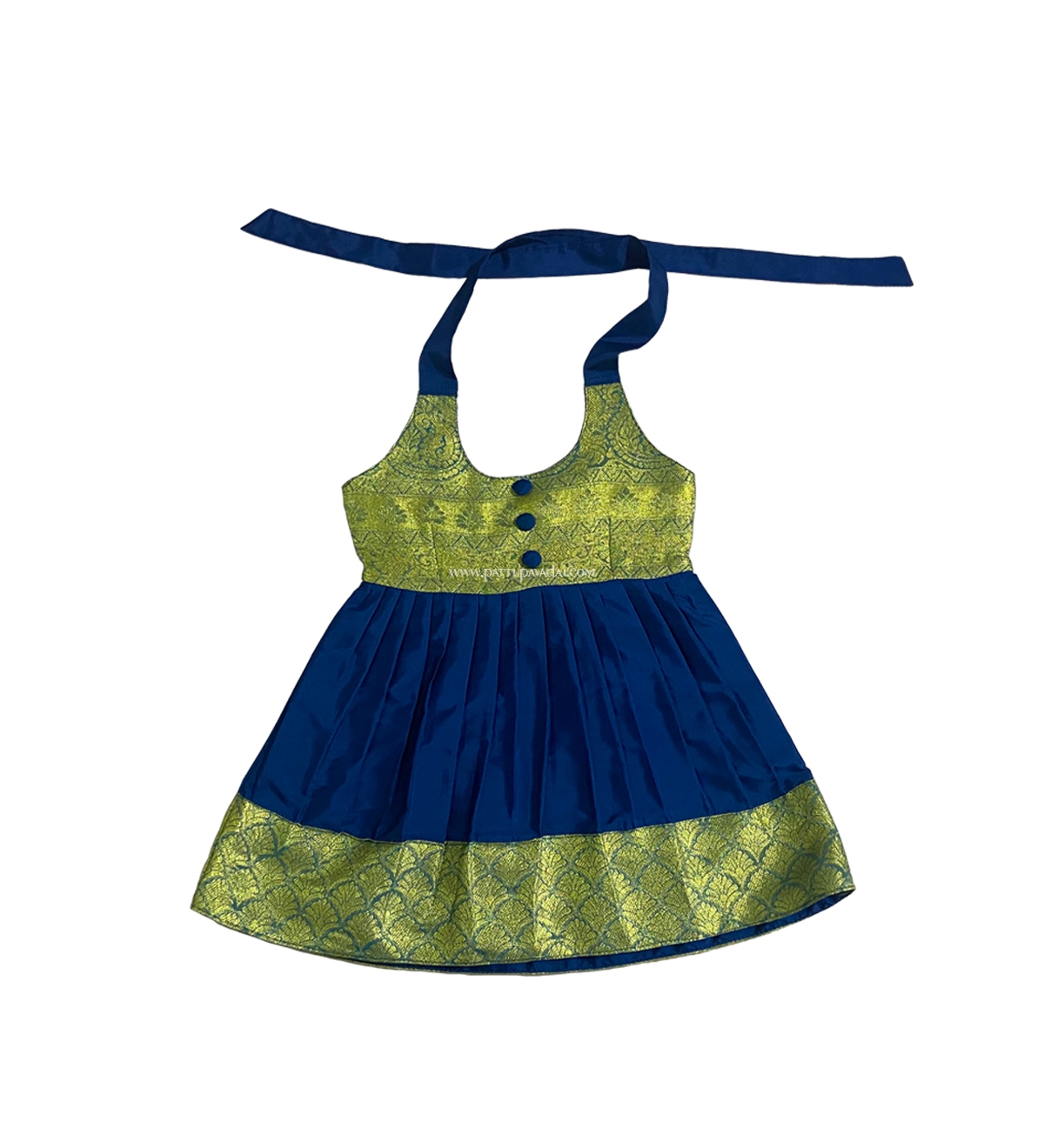 Buy Online Just Born Silk Frock Peacock Blue at Best Prices