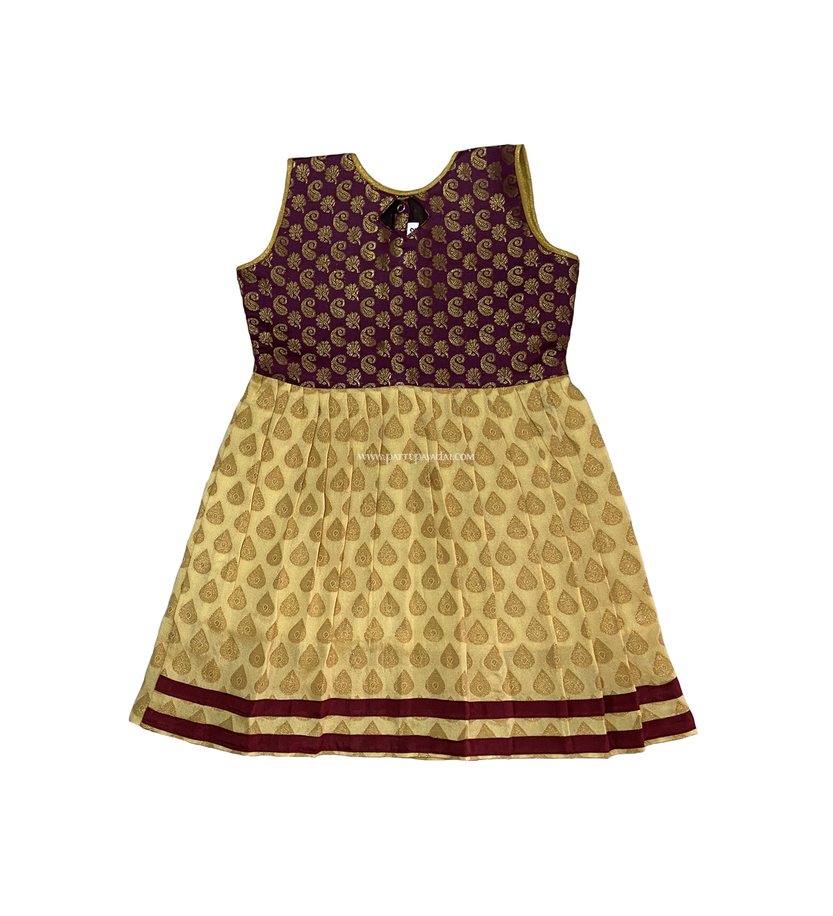 Kids Frock Brown and Cream