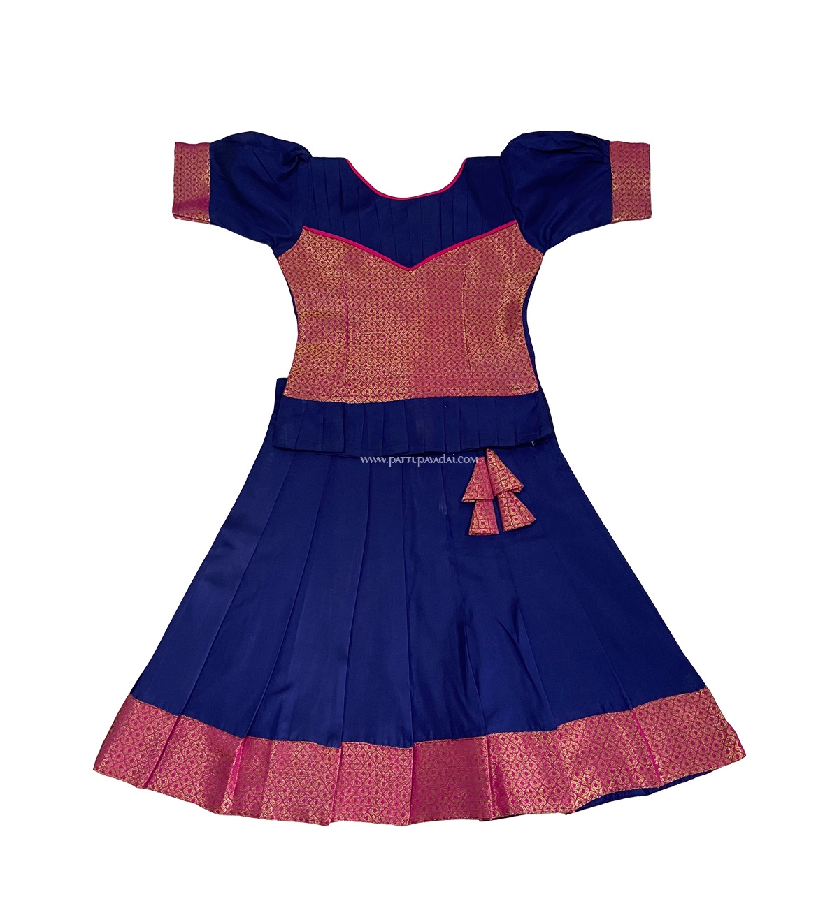Kids Magenta and Navy Blue Skirt and Top