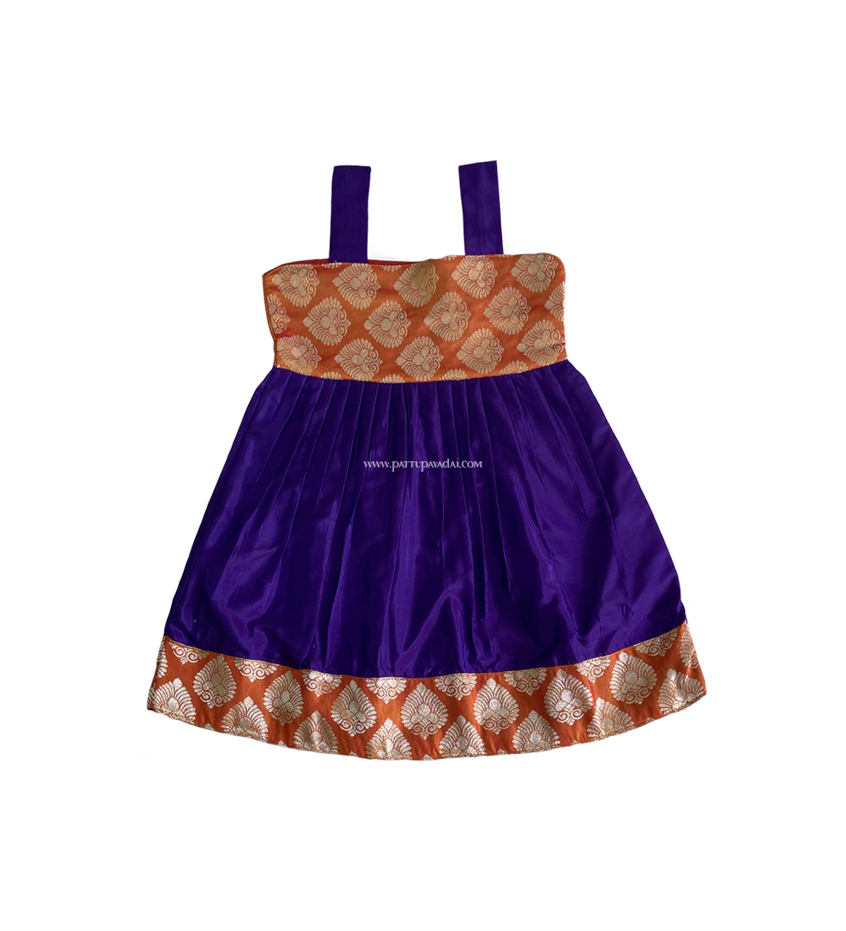 Orange and Violet Pure Silk Frock