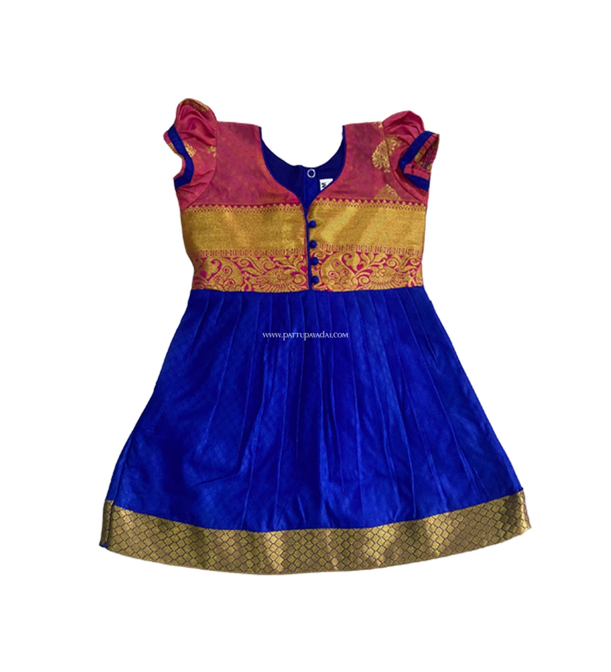 Kids Silk Frock Blue and Pink