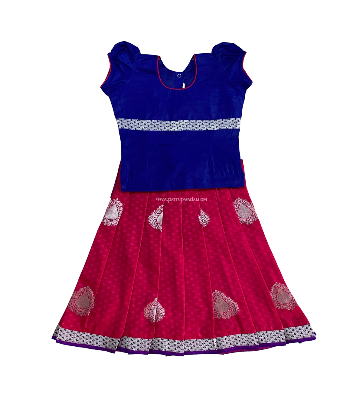 Pure Silk Pavadai for Baby Girls Pink and Blue