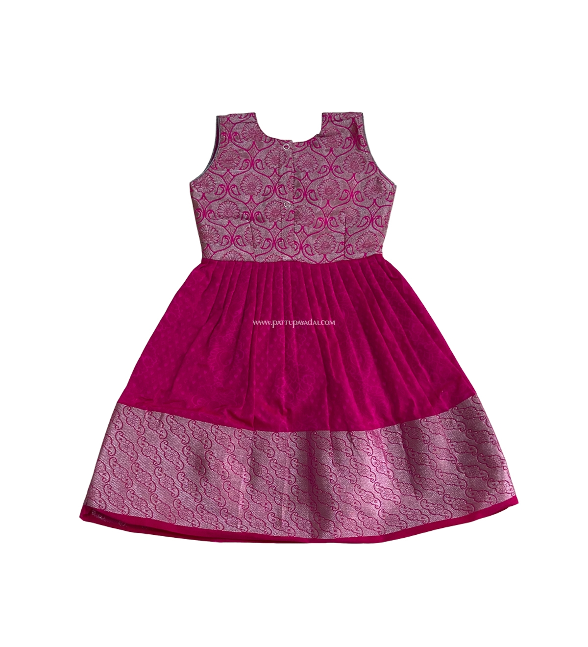 Silk Frock Pink and Silver