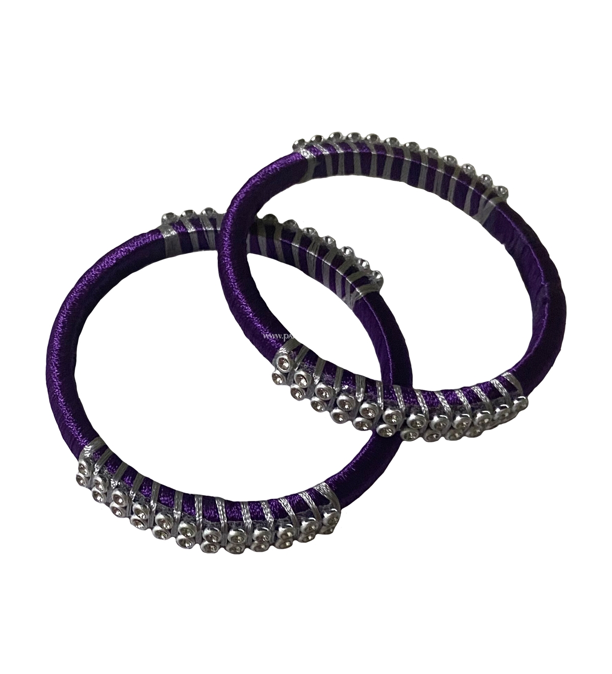 Silk Thread Bangle Violet and Silver