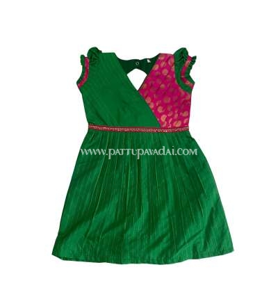 Designer Frock Green and Pink