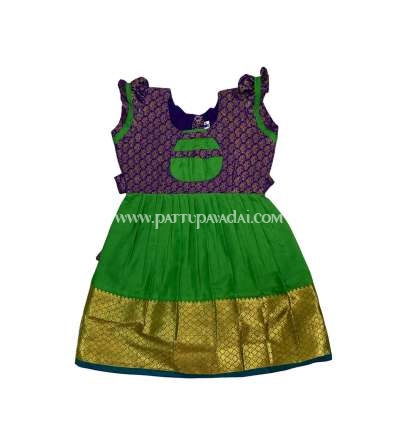 Green and Violet Silk Frock