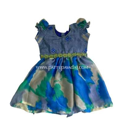 Grey and Blue Kids Frock