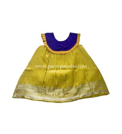 Kids Fancy Frock Violet and Yellow
