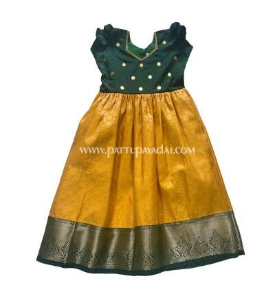 Pattu Gown Yellow and Green