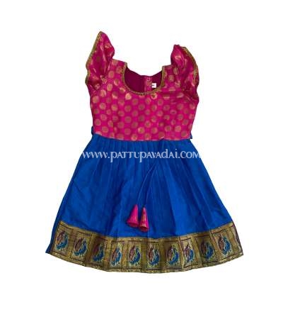 Pink and Blue Silk Frock