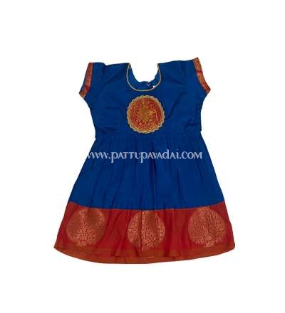 Silk Frock Blue and Red