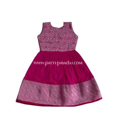 Silk Frock Pink and Silver