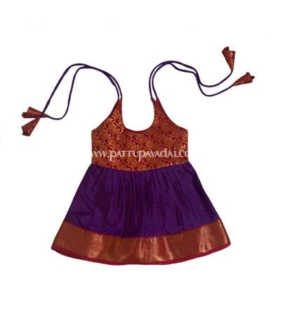 Pattu Silk Frock Red and Violet