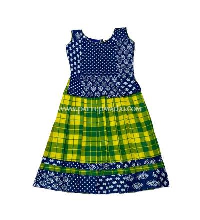 Buy Traditional Cotton Pavadai Green and Blue