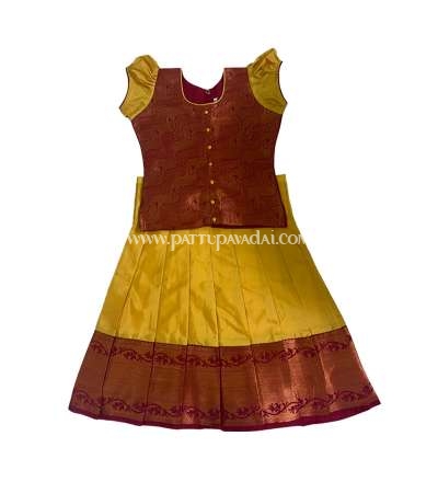 Traditional Silk Pavadai Maroon Color