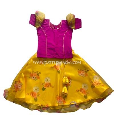 Yellow and Pink Organza Skirt