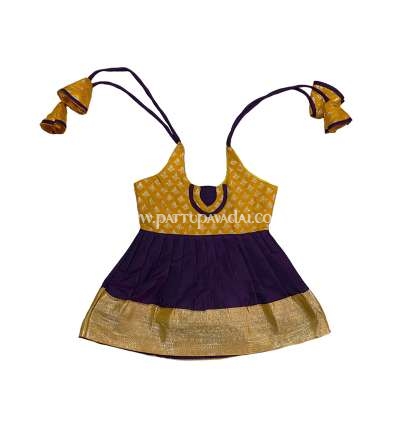 Yellow and Purple Silk Frock